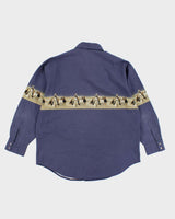 Vintage 90's Cowboy Graphic Western Snap Button Shirt - L