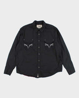 Vintage Y2K DKNY Tribal Embroidered Snap Button Shirt - XL