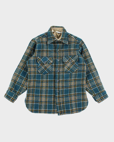 Vintage Woolrich Blue Plaid Wool Button Up Shirt - M