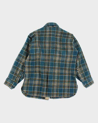 Vintage Woolrich Blue Plaid Wool Button Up Shirt - M