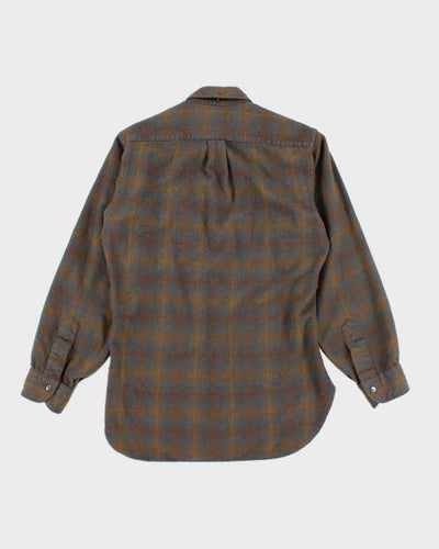 Vintage 80's Pendleton Brown Plaid Wool Shirt - M