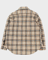 Vintage 80's Brown Plaid Wool Shirt - XL