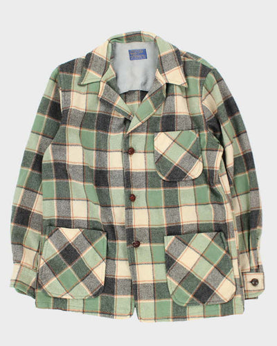 Vintage 70's Pendleton Double Breasted Plaid Wool Shirt - M