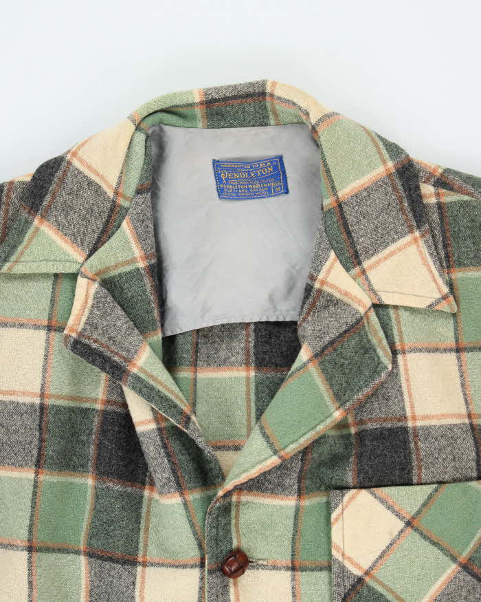 Vintage 70's Pendleton Double Breasted Plaid Wool Shirt - M