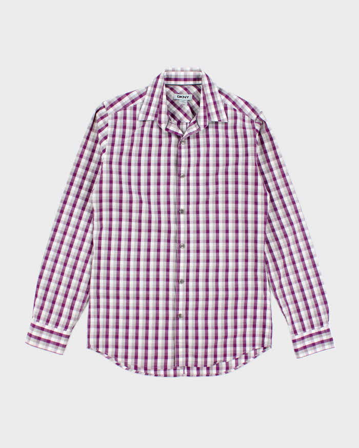 Vintage Y2K DKNY Checked Button Up Shirt - XS