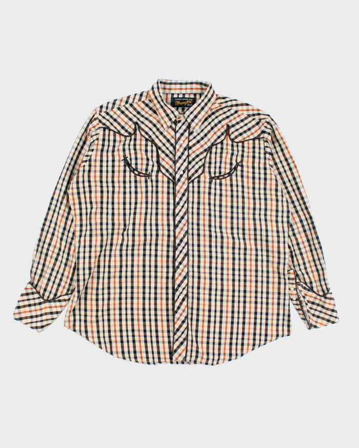 Vintage 80's Wrangler Western Wear Snap Button Shirt - XL