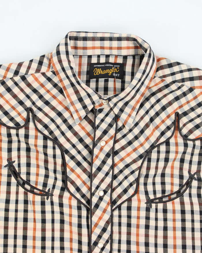 Vintage 80's Wrangler Western Wear Snap Button Shirt - XL