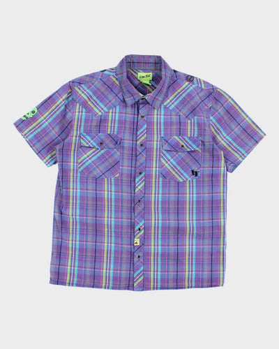 Vintage Y2K Iron Fist Graphic Printed Short Sleeve Shirt - M