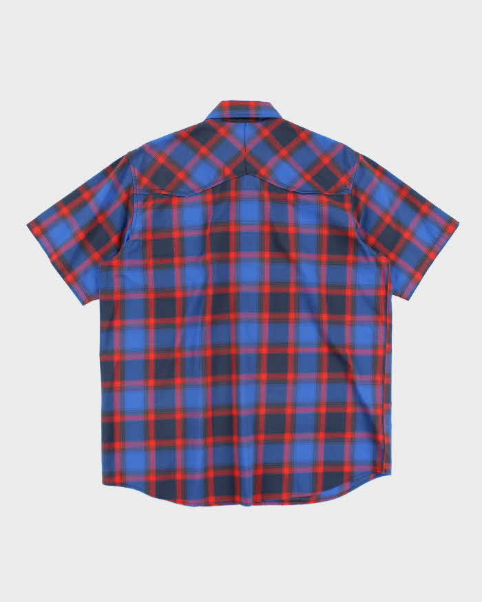 Vintage The North Face Plaid Short Sleeve Snap Button Shirt - M