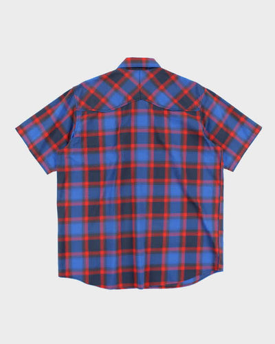 Vintage The North Face Plaid Short Sleeve Snap Button Shirt - M