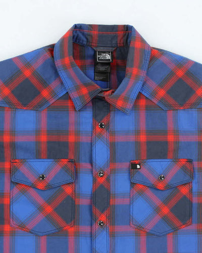 Vintage The North Face Plaid Short Sleeve Snap Button Shirt - M