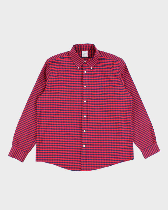 Vintage 90's Brooks Brothers Check Button Up Shirt - L