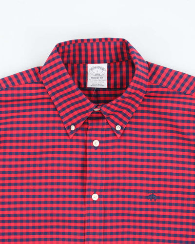Vintage 90's Brooks Brothers Check Button Up Shirt - L