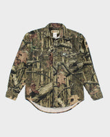 Vintage Y2K Russell Athletic Real Tree Camouflage Button Up Shirt - S