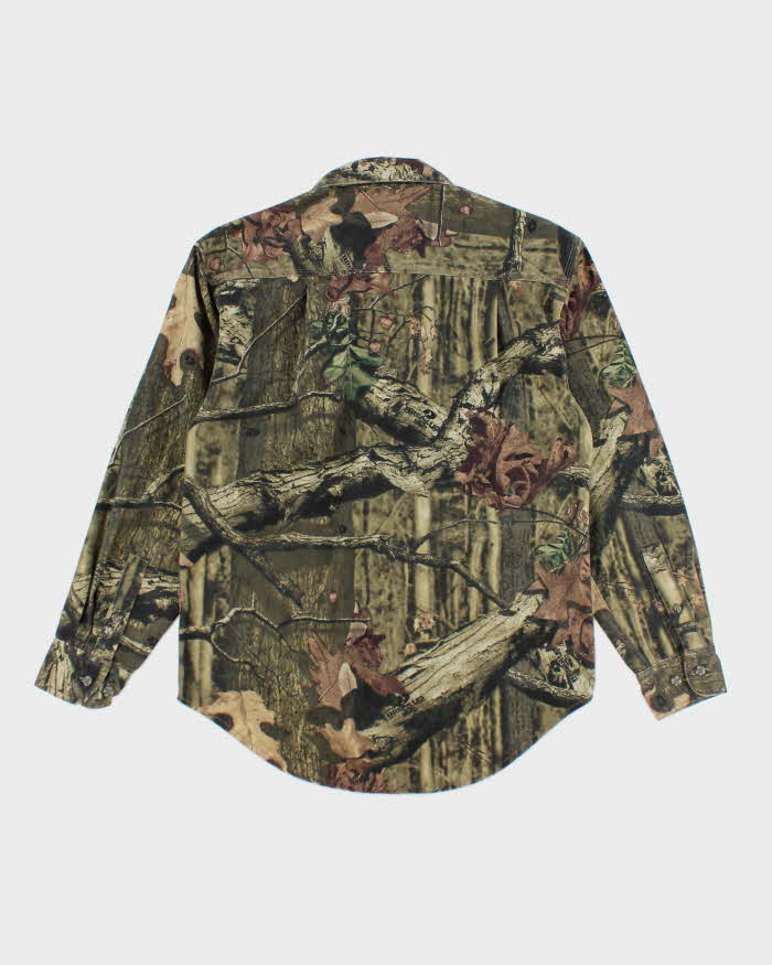 Vintage Y2K Russell Athletic Real Tree Camouflage Button Up Shirt - S