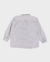 Vintage 90's Prison Blues Oversized Pin Striped Half Zip Shirt - XXXL