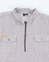 Vintage 90's Prison Blues Oversized Pin Striped Half Zip Shirt - XXXL