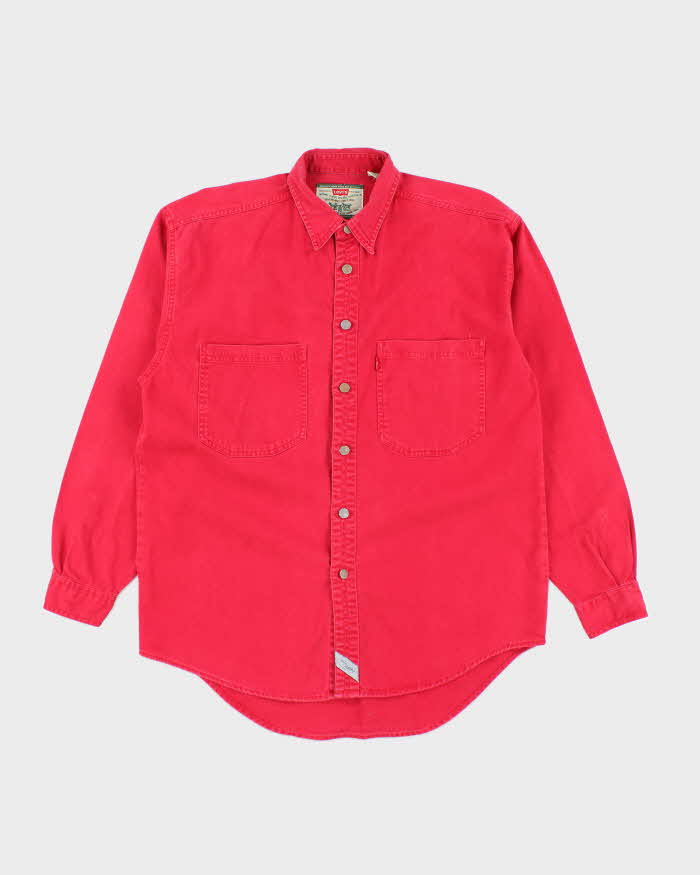 Vintage Levi's Red Denim Long Sleeve Shirt - M