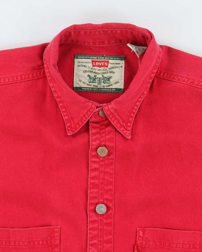 Vintage Levi's Red Denim Long Sleeve Shirt - M