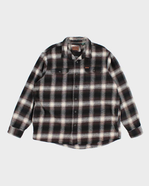 Chemise Orvis Homme Flanelle épaisse – Taille XL – Bleu à Carreaux – 100% Coton