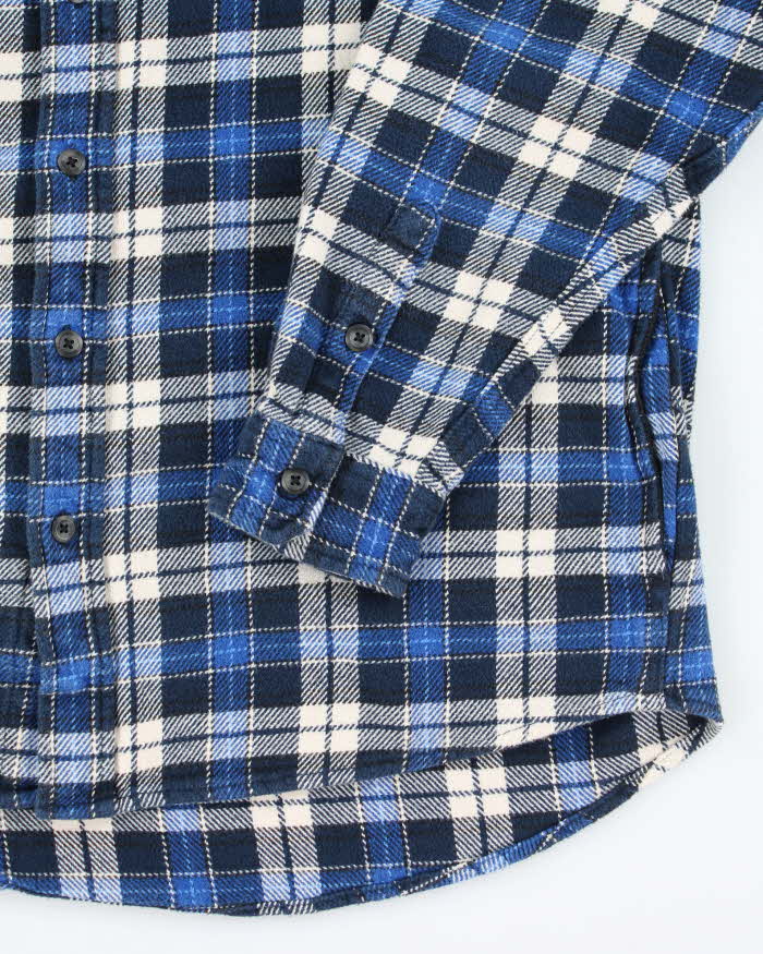 Vintage Orvis Heavyweight Blue Plaid Flannel Shirt - XL
