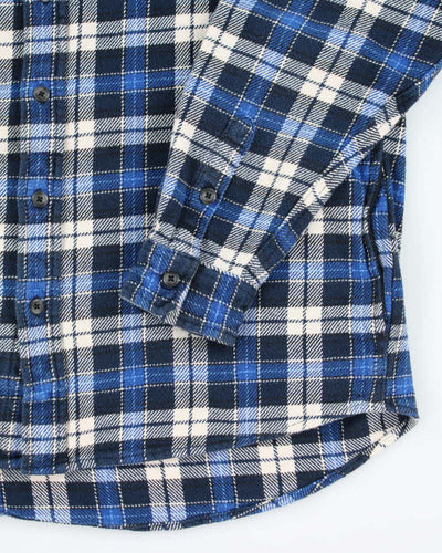 Vintage Orvis Heavyweight Blue Plaid Flannel Shirt - XL