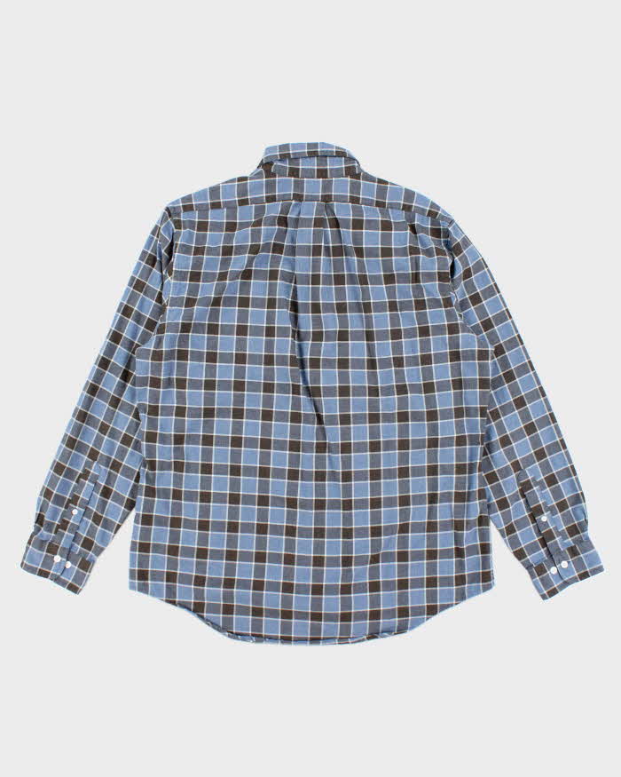 Vintage Brooks Brothers Blue Checked Flannel Shirt - L