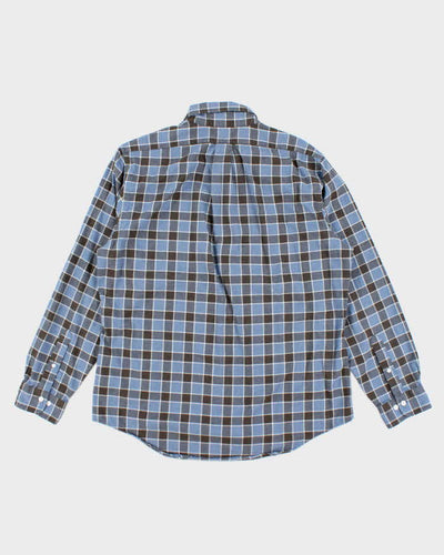 Vintage Brooks Brothers Blue Checked Flannel Shirt - L