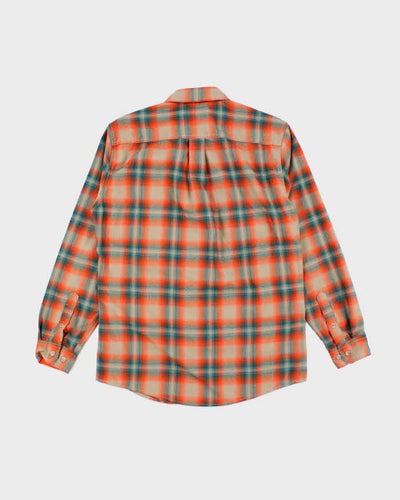 Eddie Bauer Orange Check Shirt - S