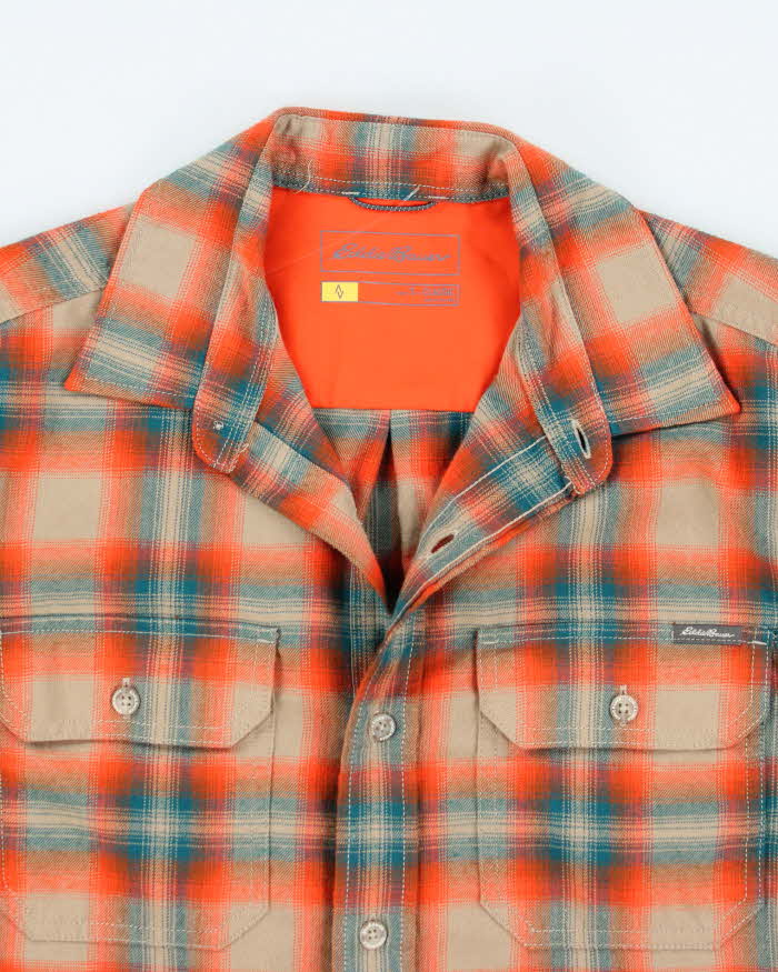 Eddie Bauer Orange Check Shirt - S