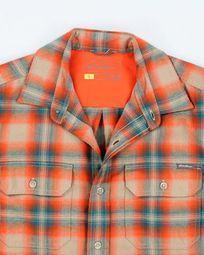 Eddie Bauer Orange Check Shirt - S