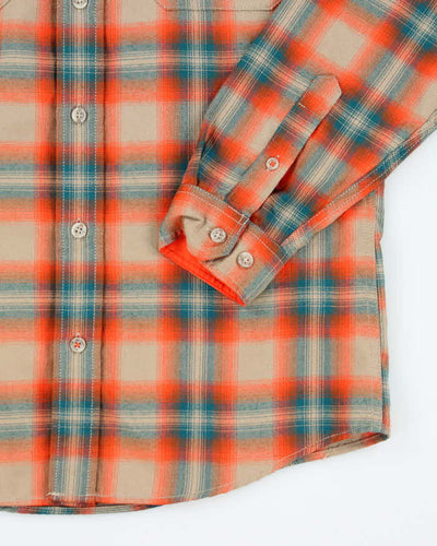 Eddie Bauer Orange Check Shirt - S