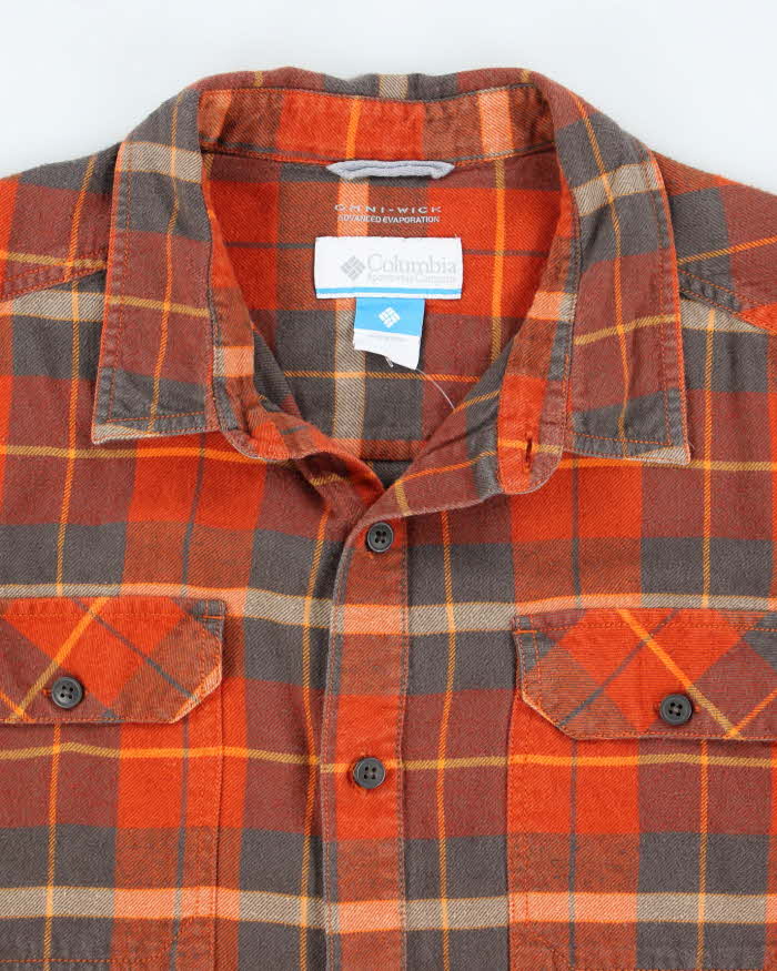 Columbia Orange Check Shirt - L