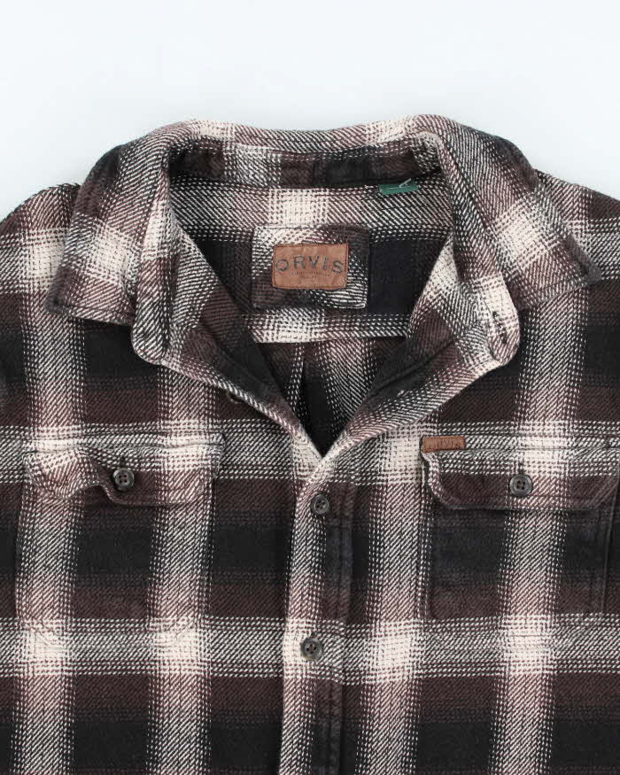 Vintage 2000's Orvis Brown Plaid Heavyweight Shirt - L