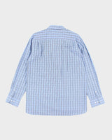 Tommy Hilfiger Blue Checked Long Sleeve Shirt - L