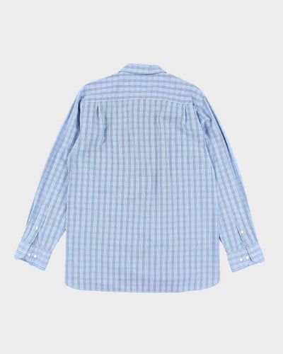 Tommy Hilfiger Blue Checked Long Sleeve Shirt - L