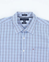 Tommy Hilfiger Blue Checked Long Sleeve Shirt - L