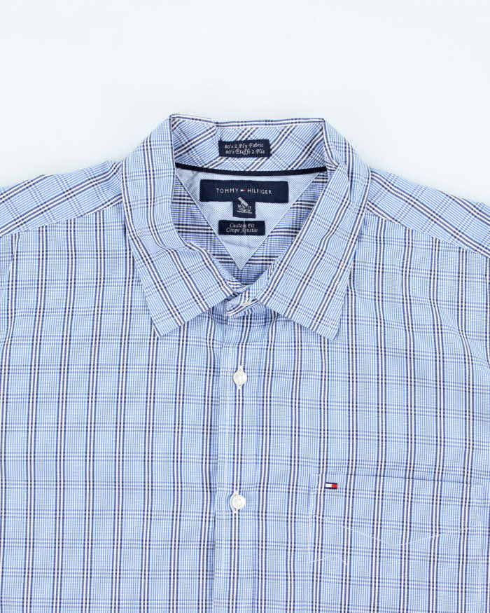Tommy Hilfiger Blue Checked Long Sleeve Shirt - L