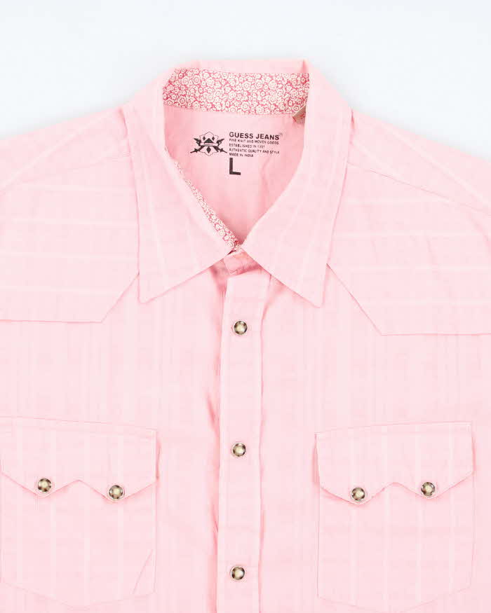Y2k 00s Guess Pink Long Sleeve Shirt - L