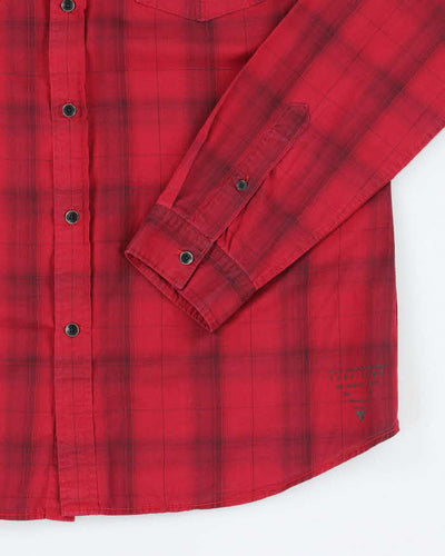Y2k 00s Guess Red Long Sleeve Shirt - L
