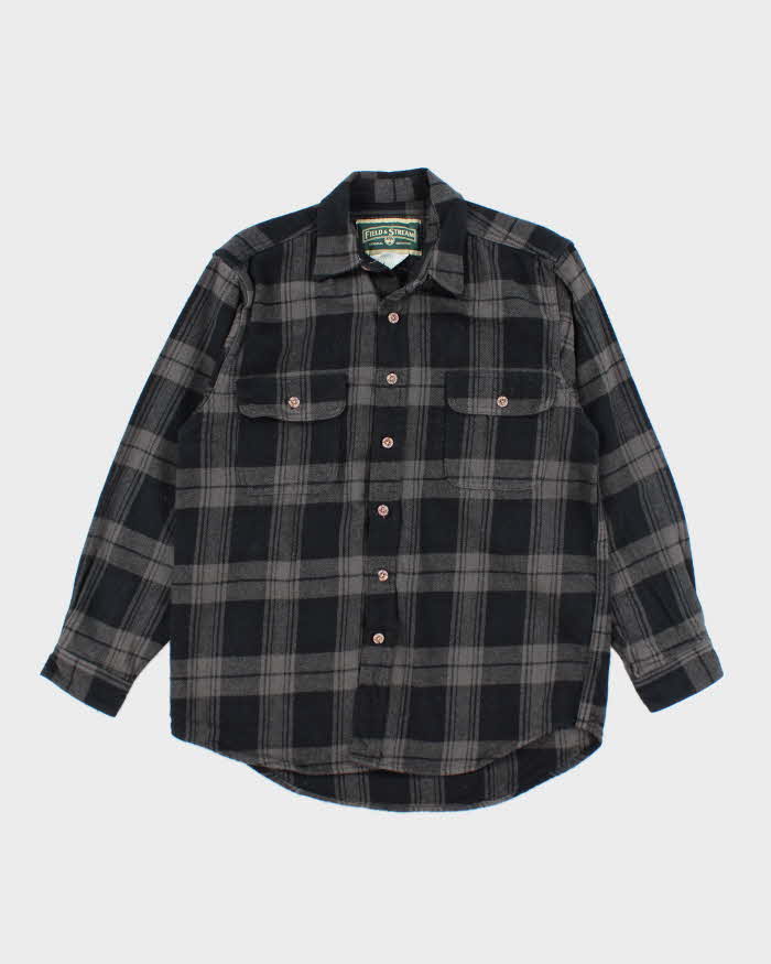 Vintage Field &amp; Stream Heavyweight Shadow Plaid Button Up Flannel Shirt - M