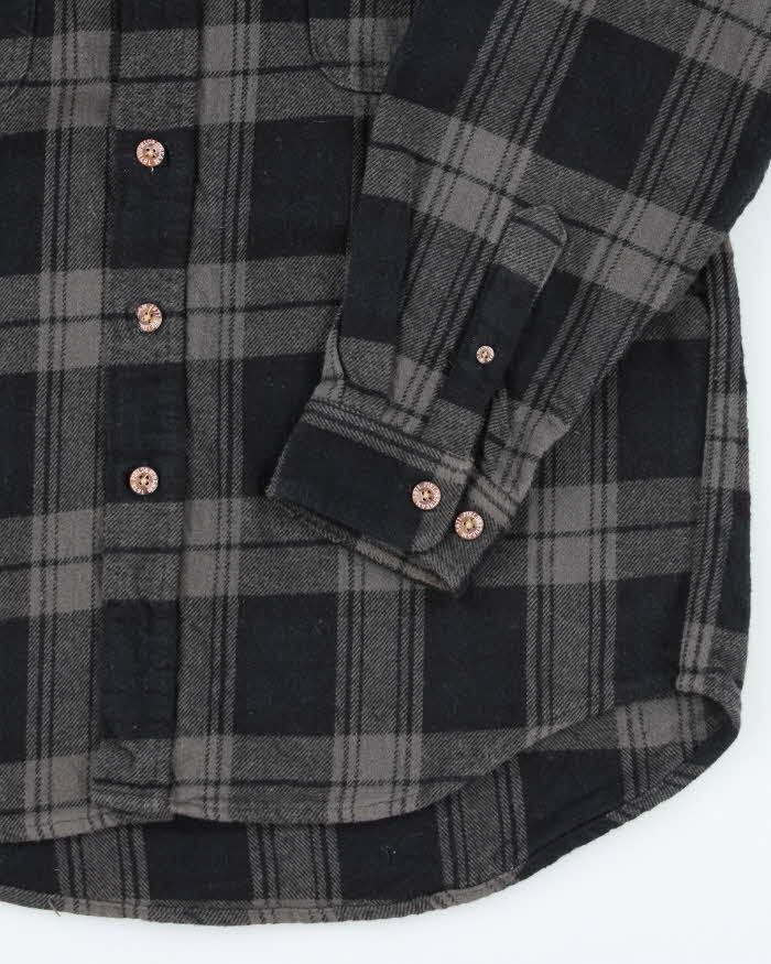 Vintage Field &amp; Stream Heavyweight Shadow Plaid Button Up Flannel Shirt - M