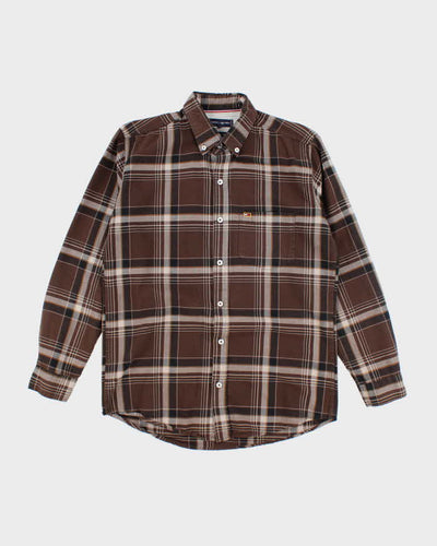 Vintage Tommy Hilfiger Brown Plaid Flannel Shirt - L
