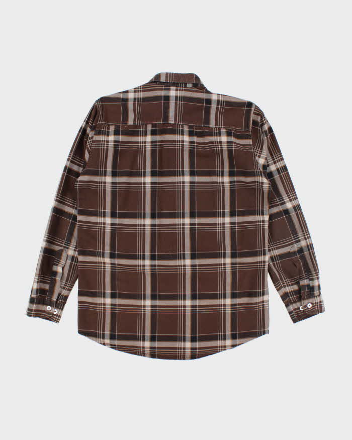 Vintage Tommy Hilfiger Brown Plaid Flannel Shirt - L
