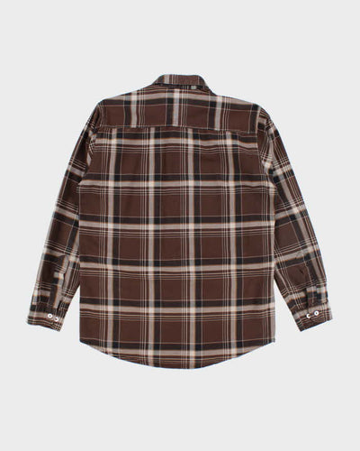 Vintage Tommy Hilfiger Brown Plaid Flannel Shirt - L