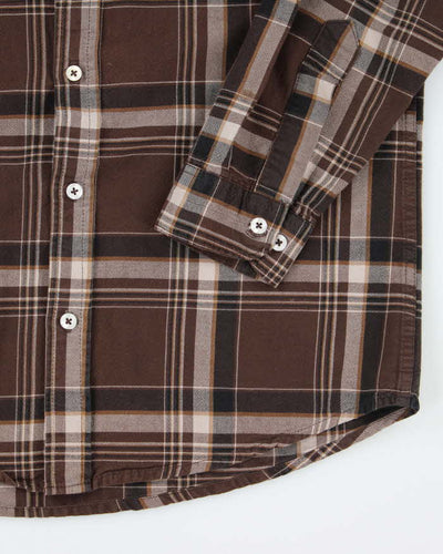 Vintage Tommy Hilfiger Brown Plaid Flannel Shirt - L