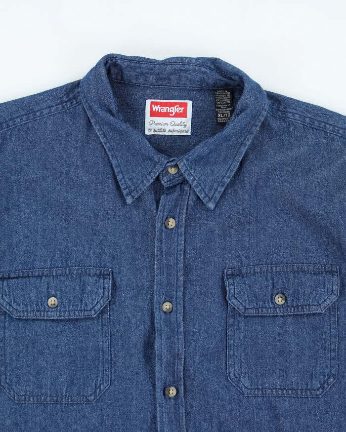 Vintage Wrangler Medium Wash Denim Shirt - XL