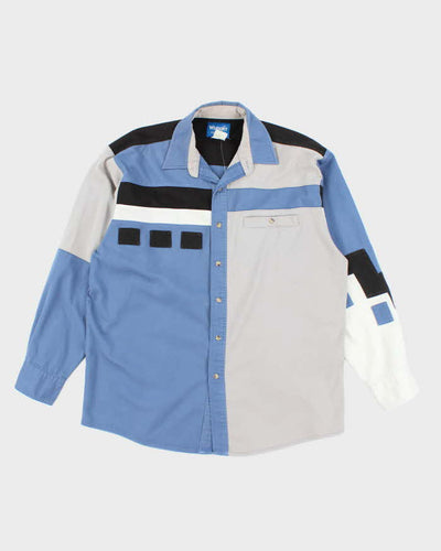 Vintage 90's Wrangler Patch Up Snap Button Denim Shirt - L