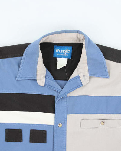 Vintage 90's Wrangler Patch Up Snap Button Denim Shirt - L