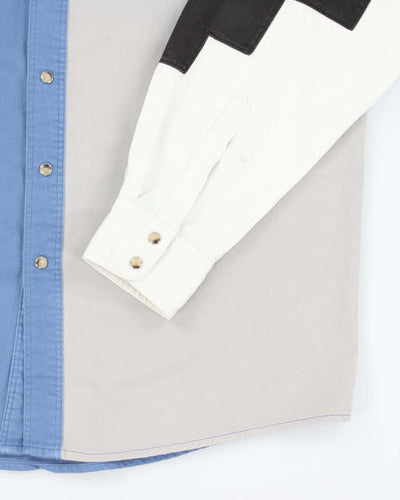 Vintage 90's Wrangler Patch Up Snap Button Denim Shirt - L